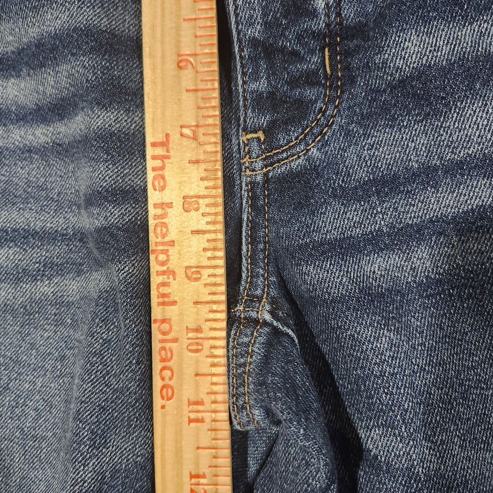American Eagle Tomgirl Distressed Relaxed Straight Jean Blue 6 X-Long Button Fly - Picture 6 of 14